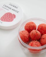 Люффа Скраб мусс для тела Клубника со сливками (150g)